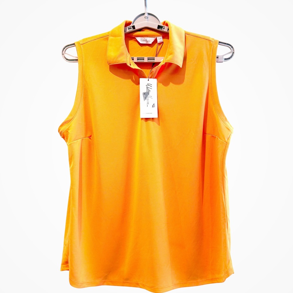 Walter Hagen‎ Womens XXL Golf Polo Shirt Sleeveless Orange Recycled Polyester